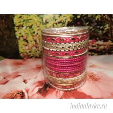 Набор браслетов Розовый /Индия